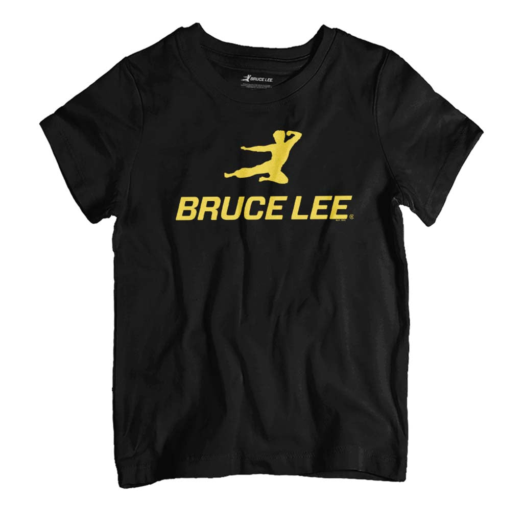 Bruce Lee Kung Fu Kick Yellow Print Kid's T-Shirt product image 1