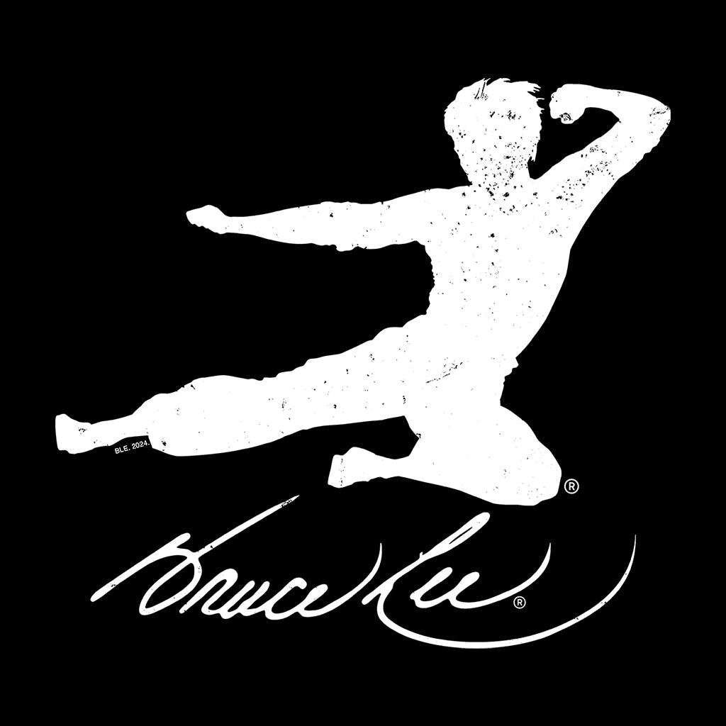 Bruce Lee Jumping Kick White Distressed Men's T-Shirt product image 2