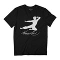 Bruce Lee Jumping Kick White Distressed Men's T-Shirt product image 1