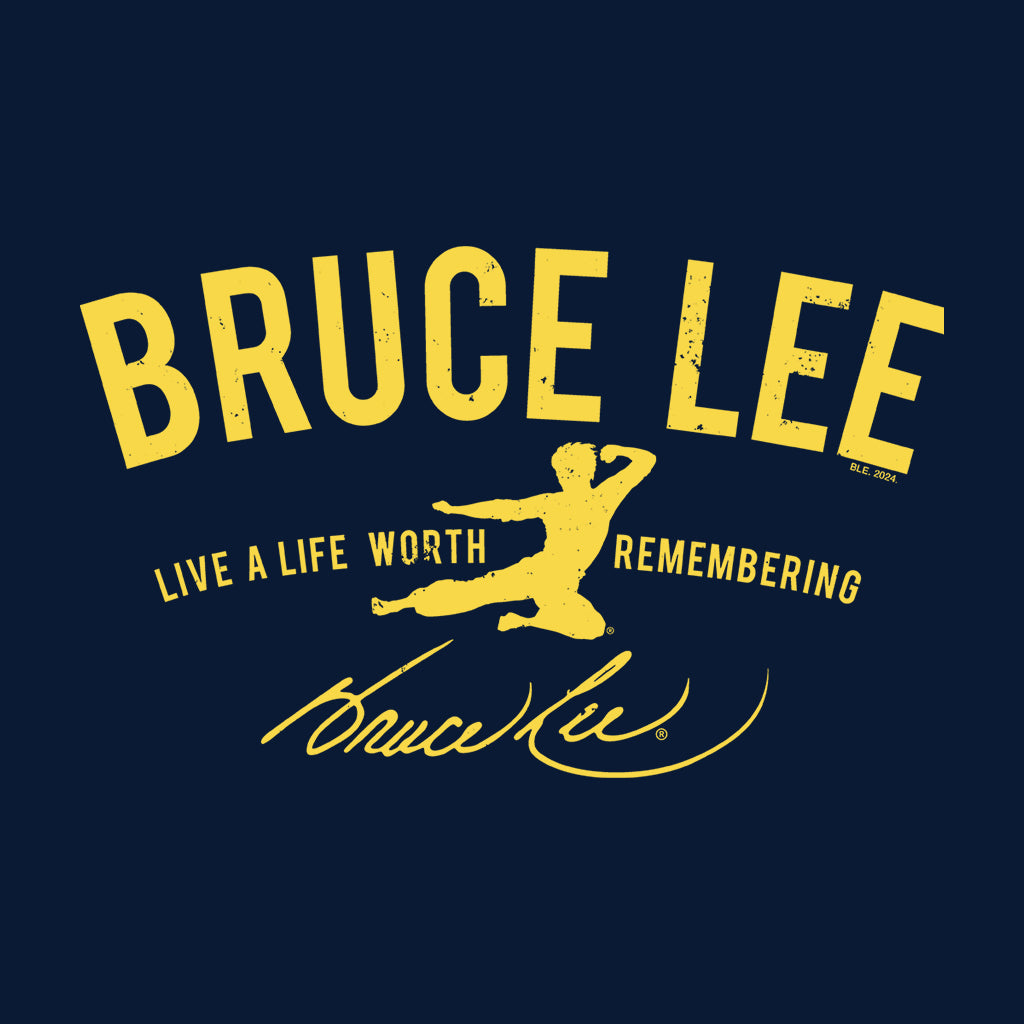 Bruce Lee Yellow Live A Life Worth Remembering Men's T-Shirt product image 2