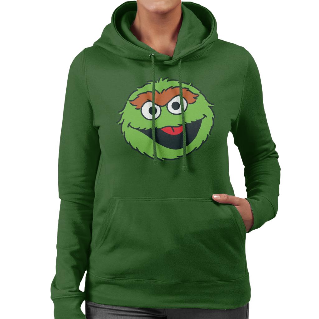 Sesame Street Oscar The Grouch Face Women's Hooded product image 6