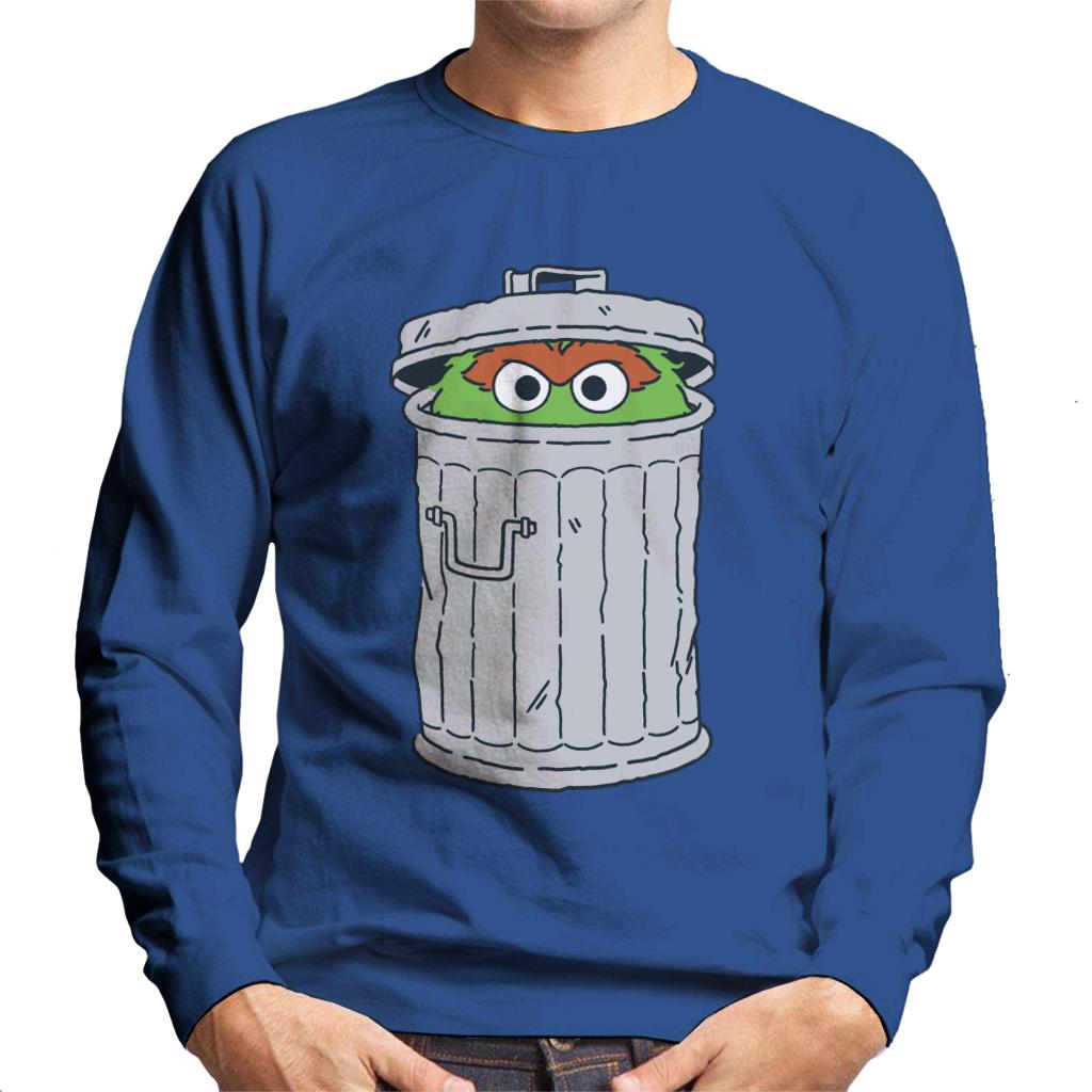 Sesame Street Oscar The Grouch Trash Can Men's Sweatshirt product image 6