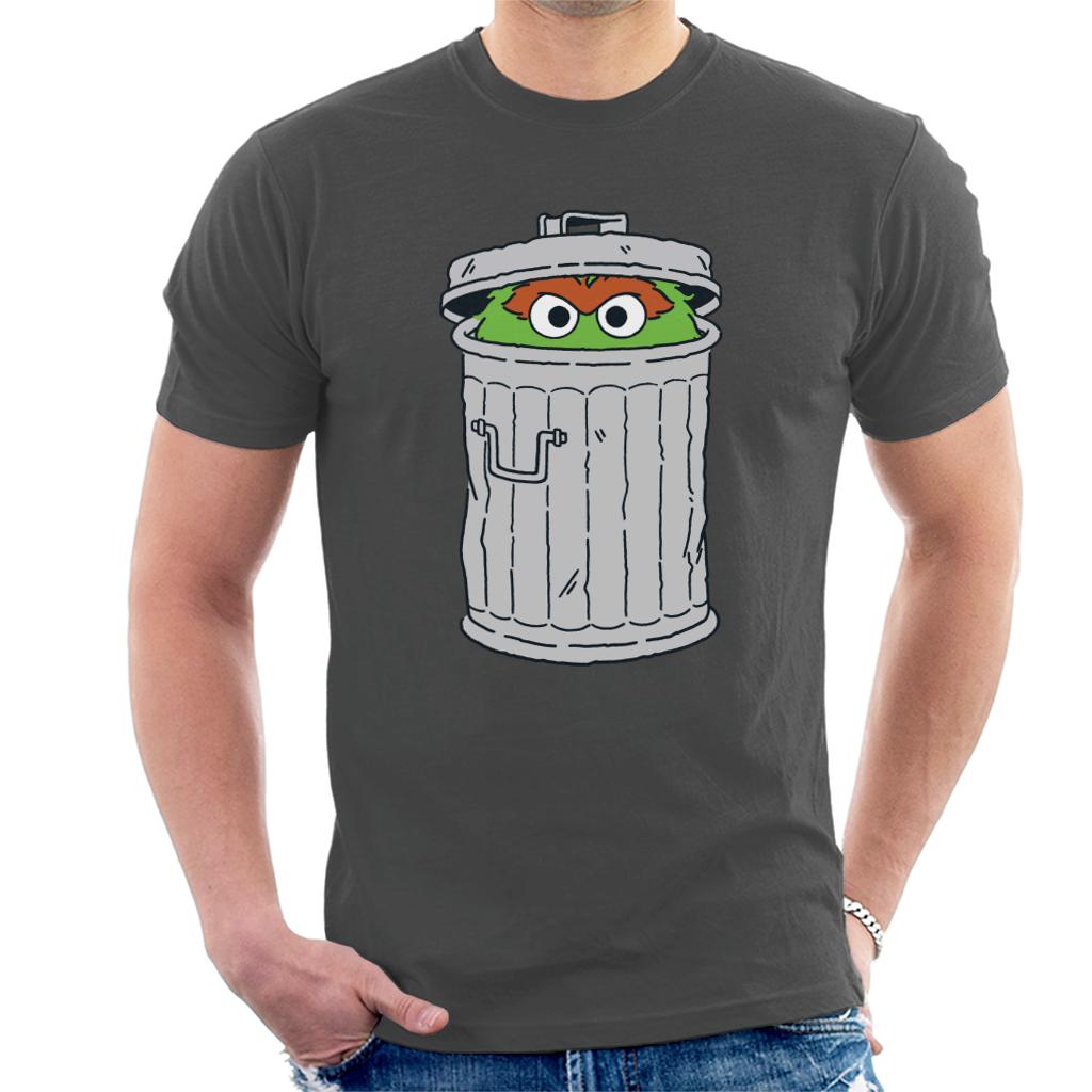 Sesame Street Oscar The Grouch Trash Can Men's T-Shirt product image 1