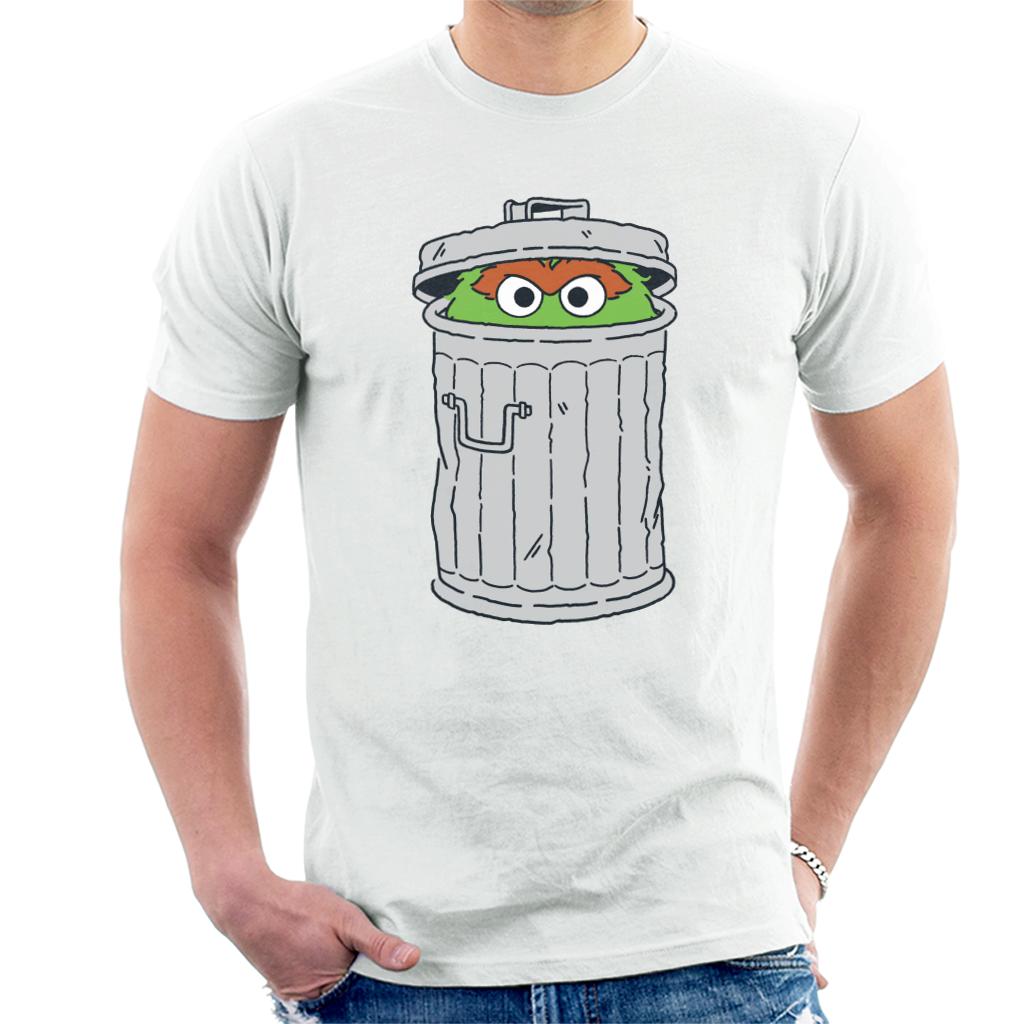 Sesame Street Oscar The Grouch Trash Can Men's T-Shirt product image 4