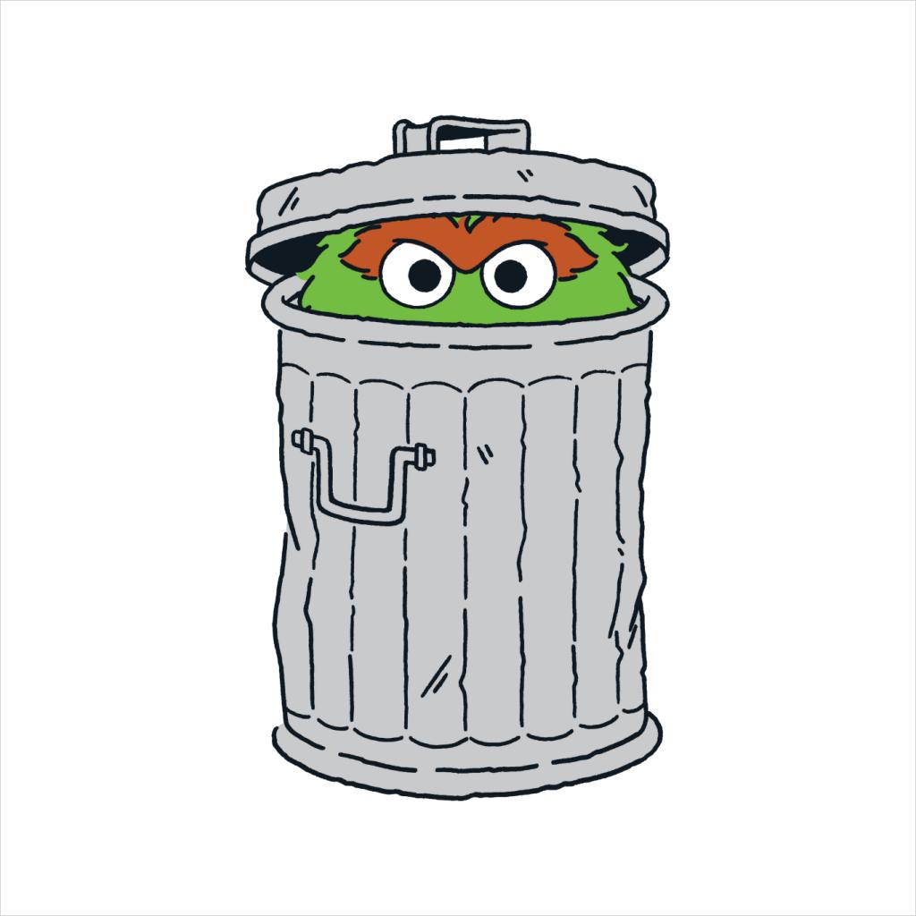 Sesame Street Oscar The Grouch Trash Can Men's T-Shirt product image 5