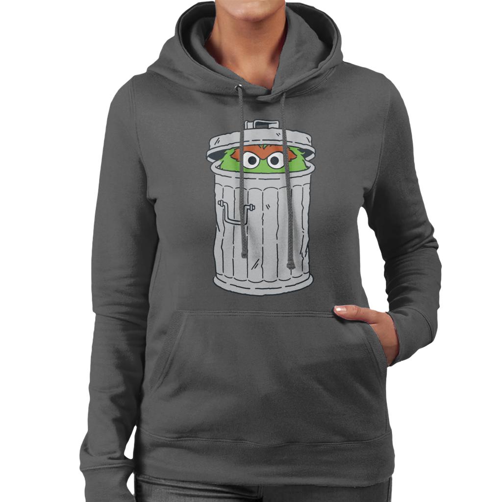 Sesame Street Oscar The Grouch Trash Can Women's Hooded product image 1