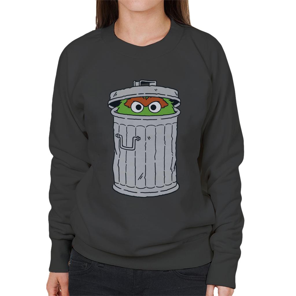 Sesame Street Oscar The Grouch Trash Can Women's Sweatshirt product image 1