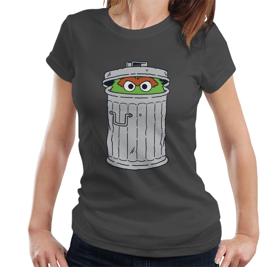 Sesame Street Oscar The Grouch Trash Can Women's T-Shirt product image 1