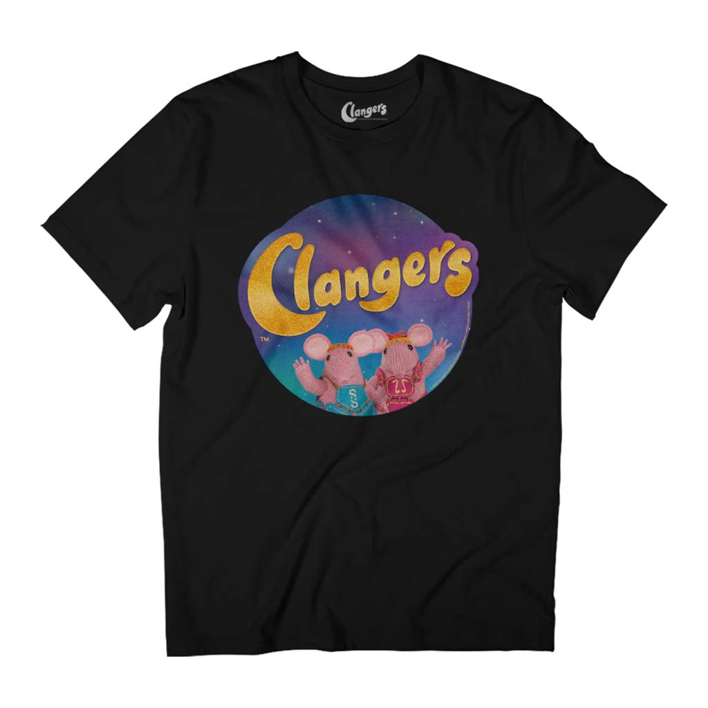 Clangers Waving Circle Logo Retro Men's T-Shirt product image 1