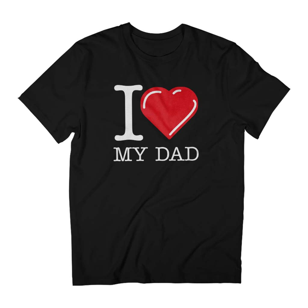 I Love My Dad Red Heart Men's Father's Day T-Shirt product image 1