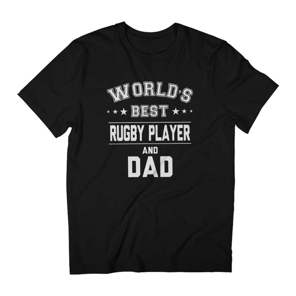 Worlds Best Rugby Player And Dad Men's Father's Day T-Shirt product image 1