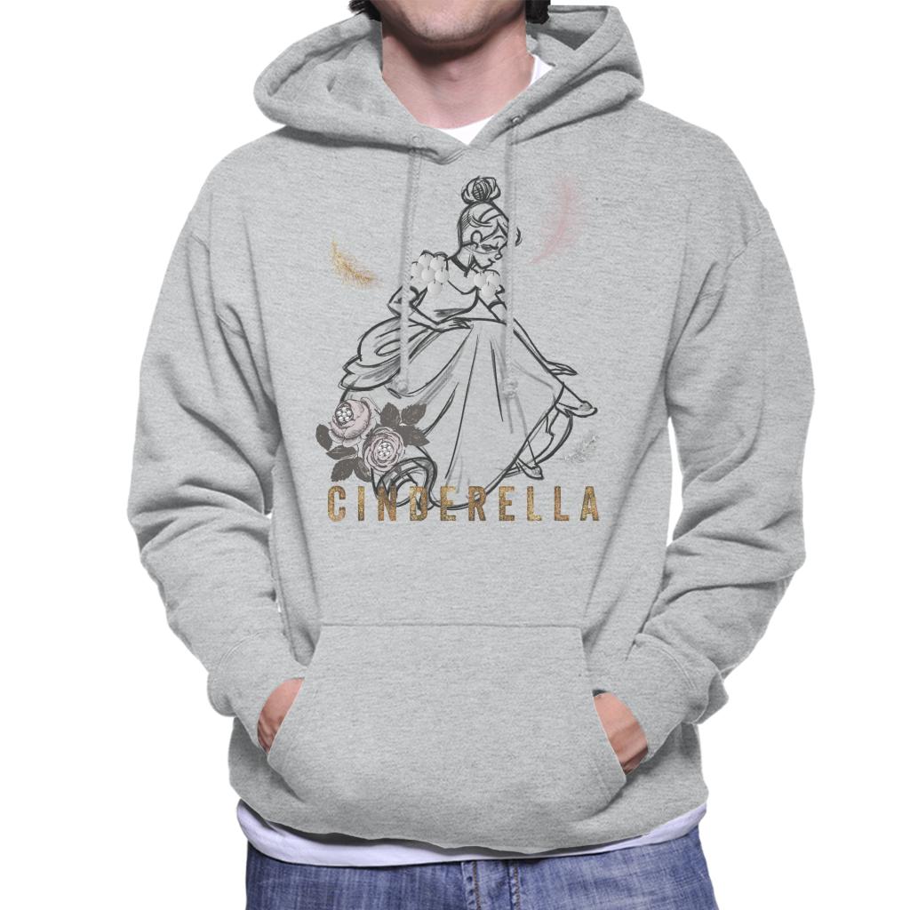 Disney Cinderella Roses And Feathers Sketch Men's Hooded product image 1
