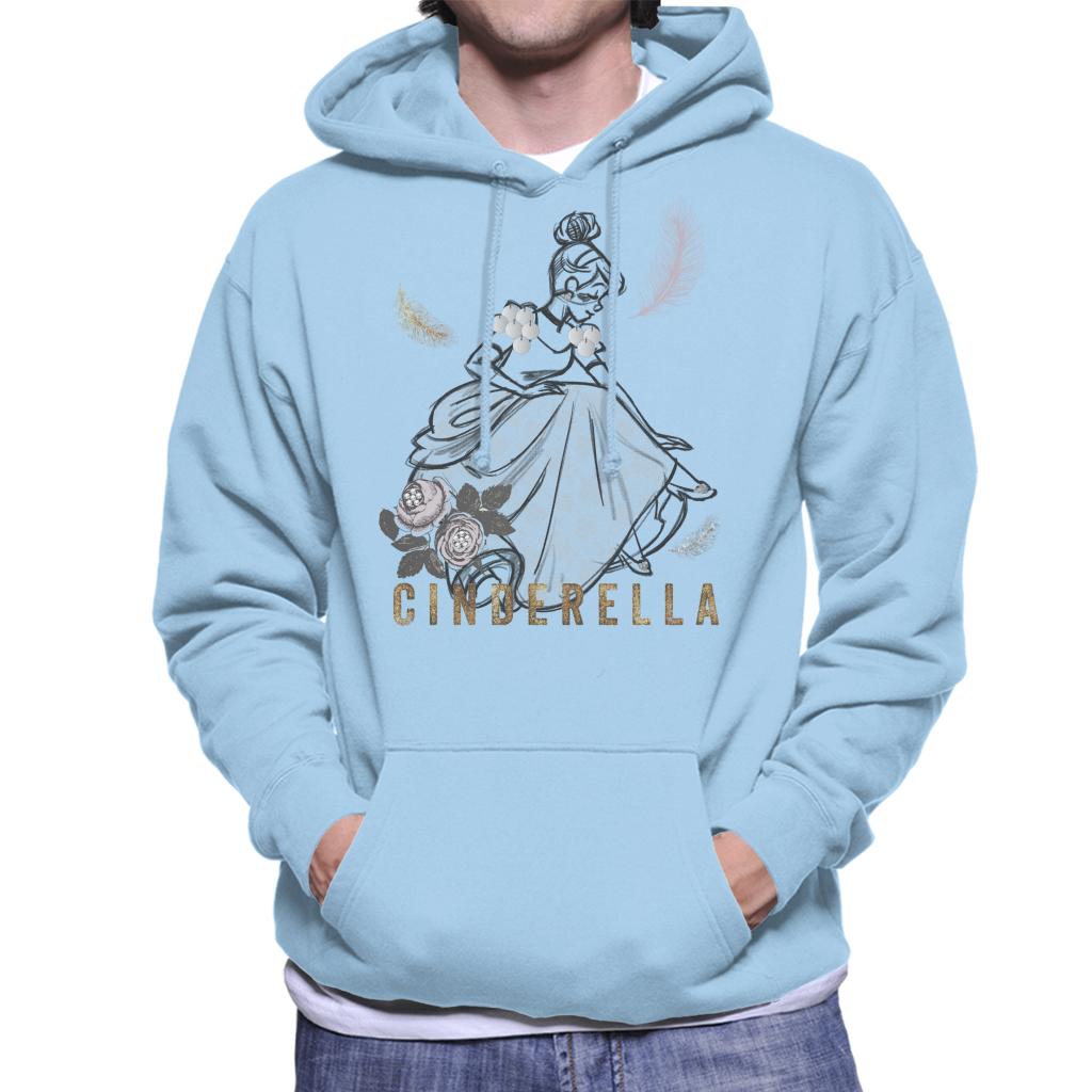 Disney Cinderella Roses And Feathers Sketch Men's Hooded product image 6