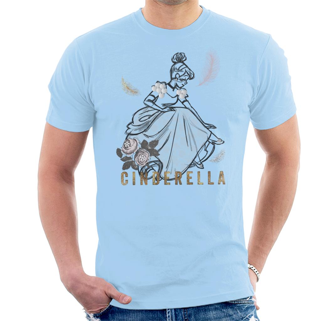 Disney Cinderella Roses And Feathers Sketch Men's T-Shirt product image 6