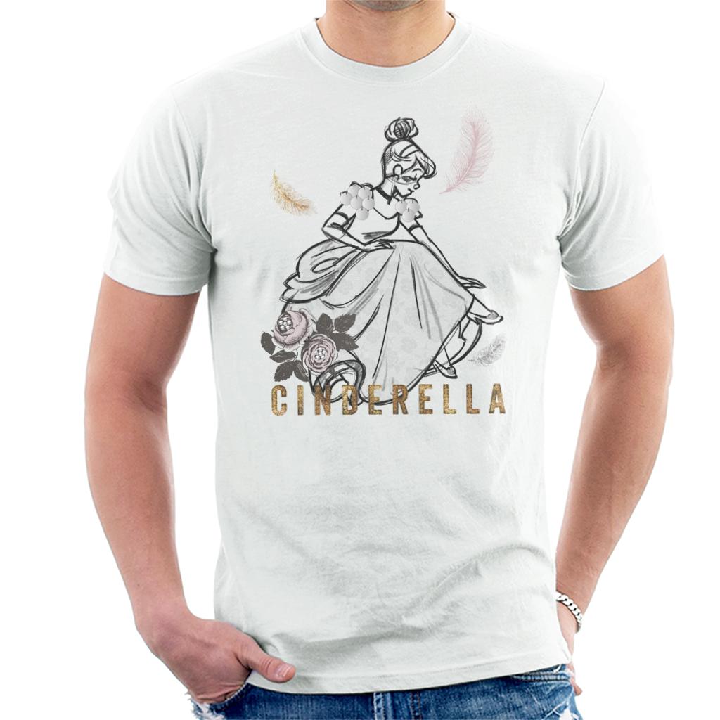Disney Cinderella Roses And Feathers Sketch Men's T-Shirt product image 4