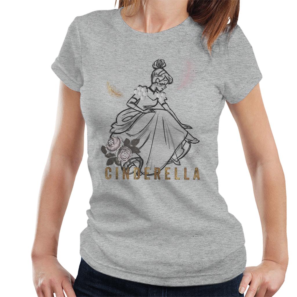 Disney Cinderella Roses And Feathers Sketch Women's T-Shirt product image 1
