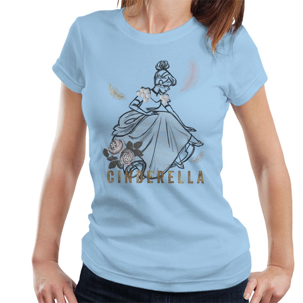Disney Cinderella Roses And Feathers Sketch Women's T-Shirt product image 6