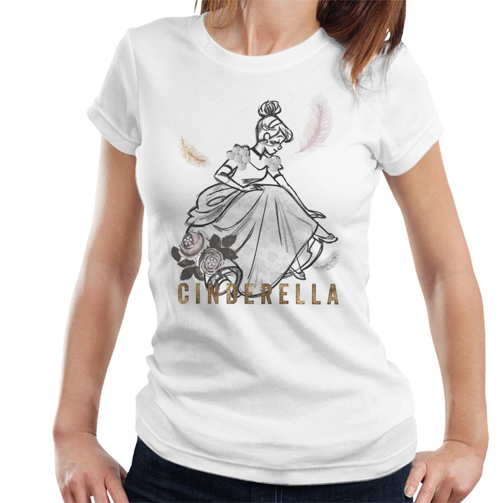 Disney Cinderella Roses And Feathers Sketch Women's T-Shirt product image 4