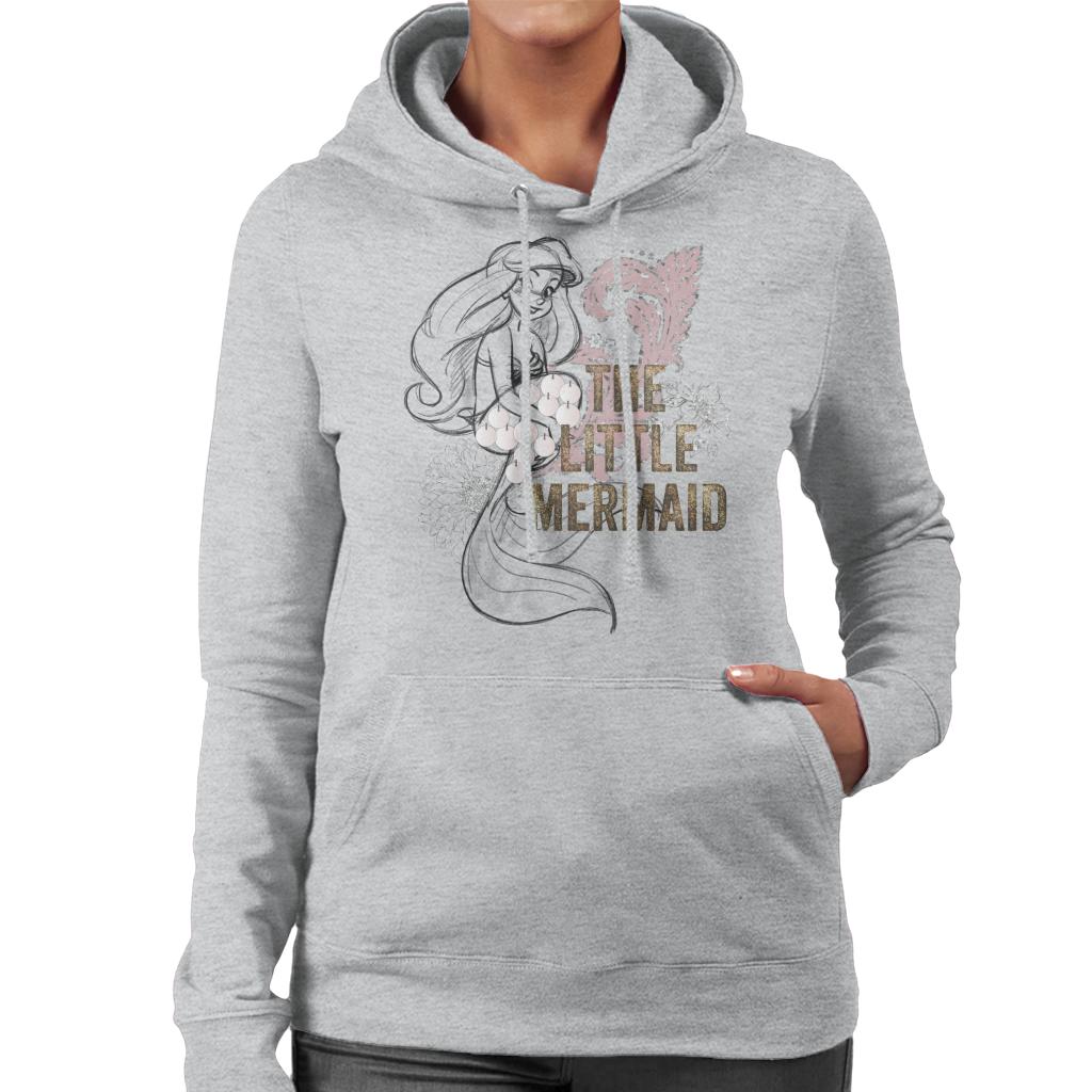 Disney The Little Mermaid Floral Sketch Women's Hooded product image 1