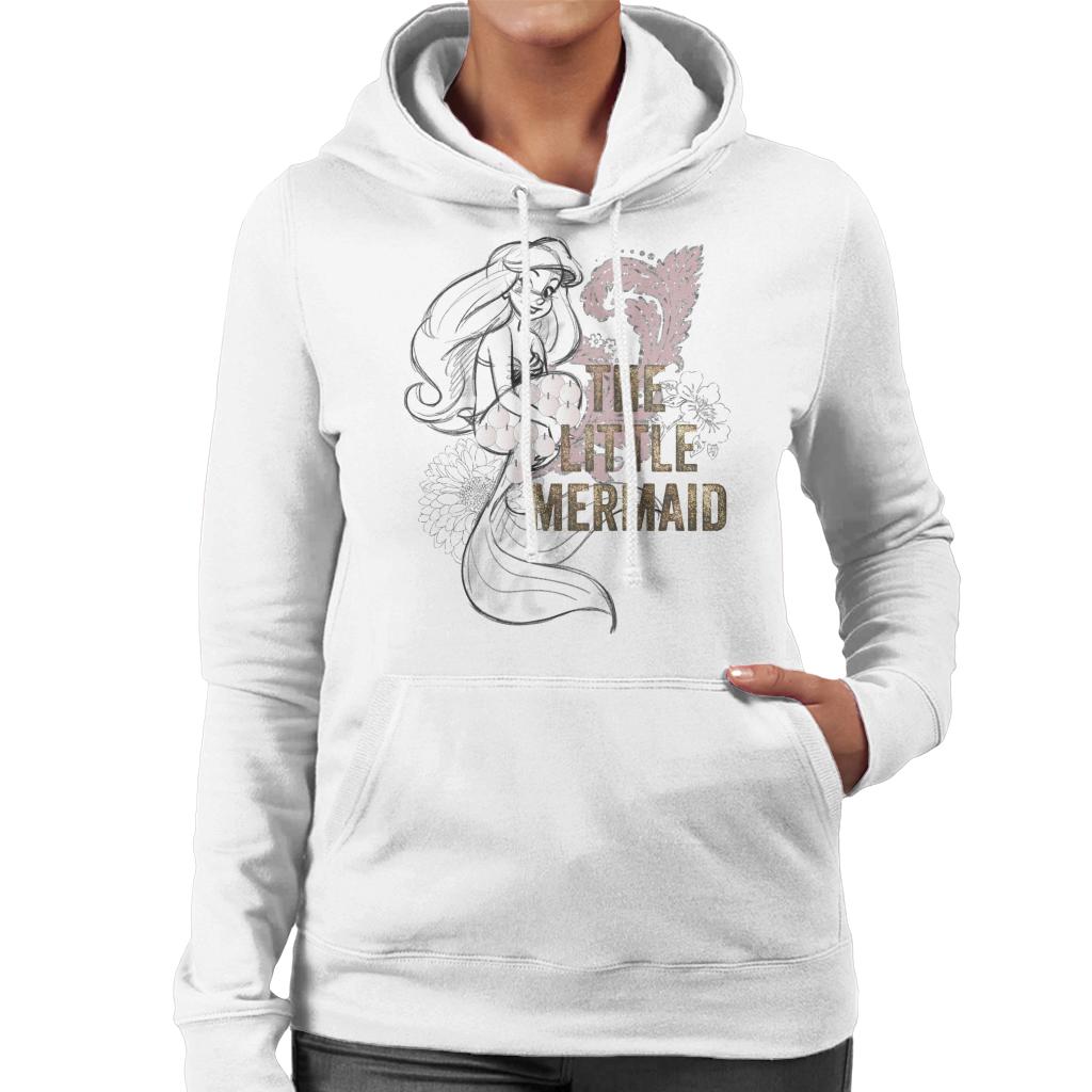 Disney The Little Mermaid Floral Sketch Women's Hooded product image 4