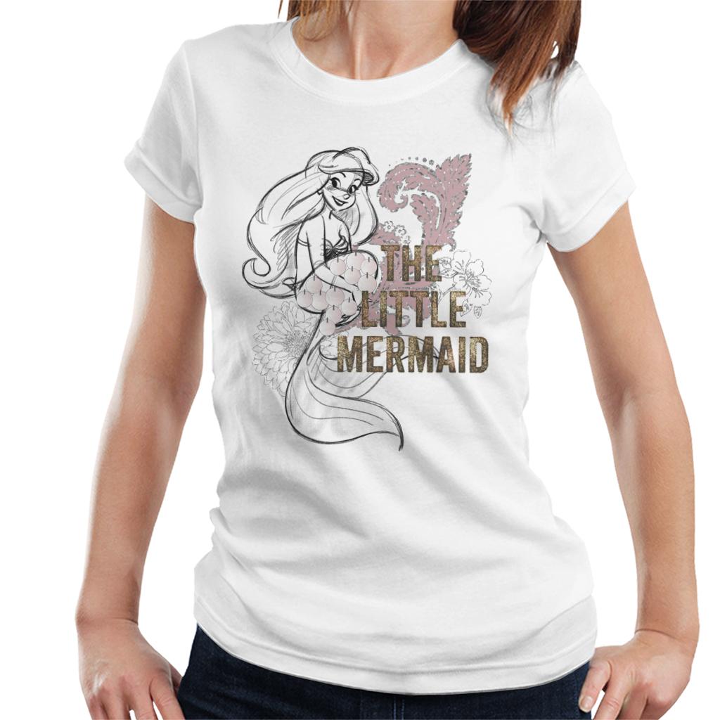 Disney The Little Mermaid Floral Sketch Women's T-Shirt product image 4
