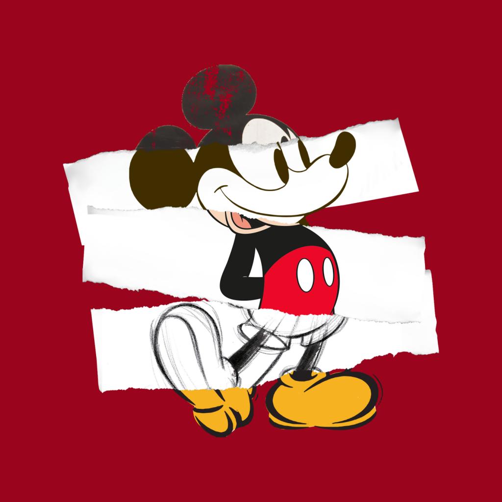 Disney Mickey Mouse Paper Rip Collage Art Men's Hooded product image 7