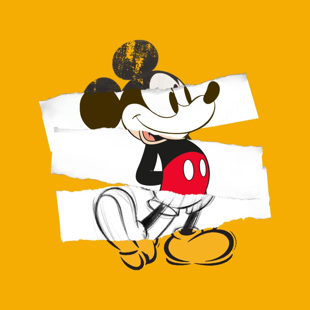 Disney Mickey Mouse Paper Rip Collage Art Men's Hooded product image 9
