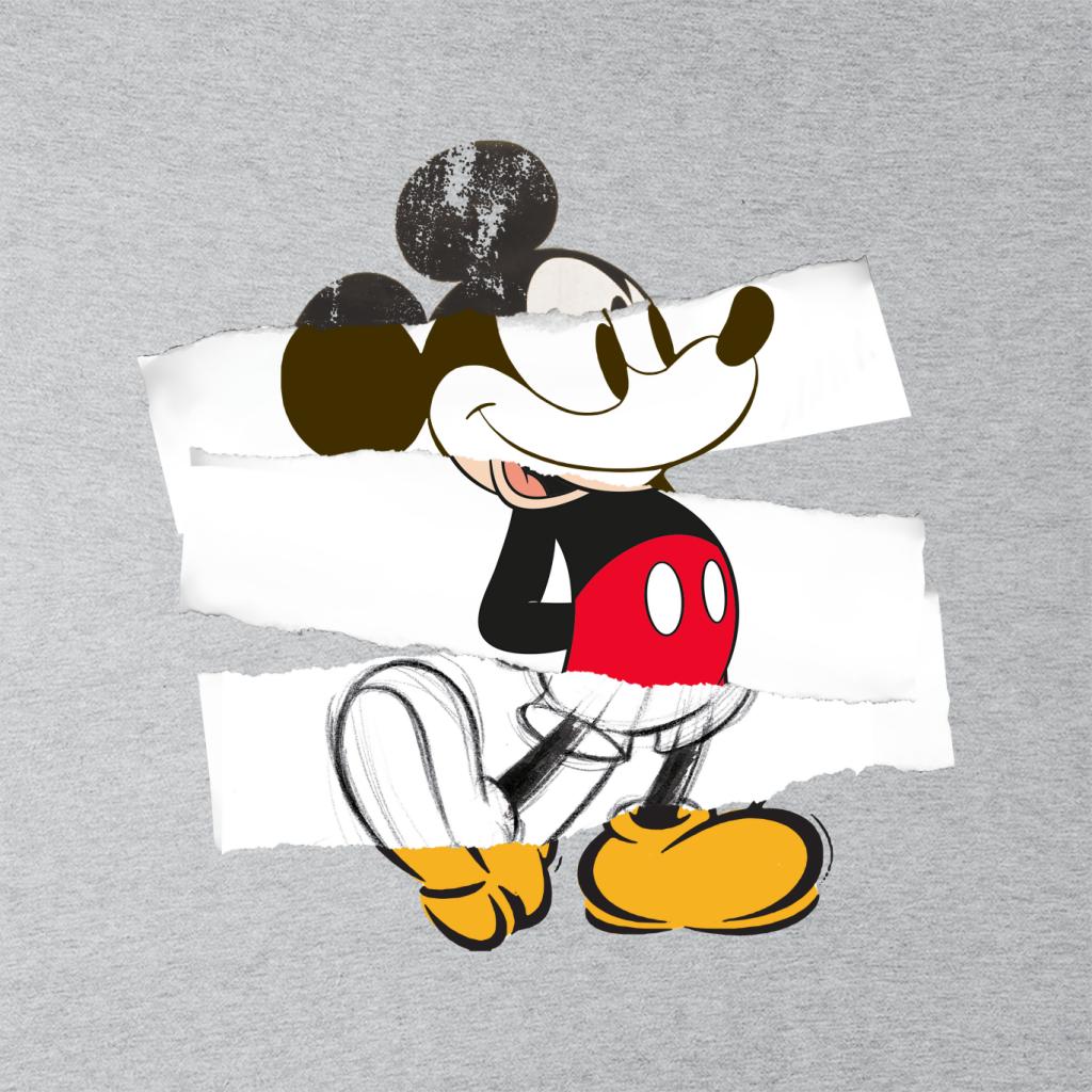 Disney Mickey Mouse Paper Rip Collage Art Women's Sweatshirt product image 2