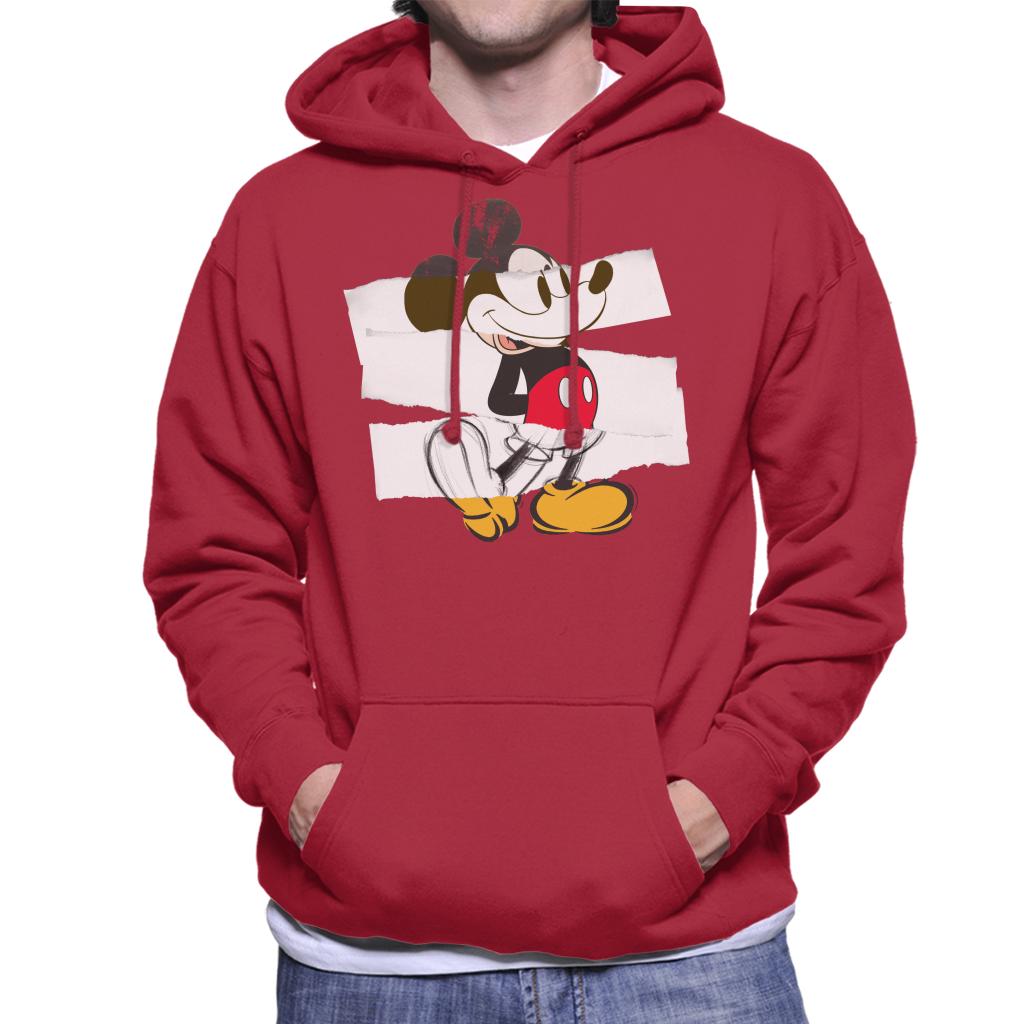 Disney Mickey Mouse Paper Rip Collage Art Men's Hooded product image 6