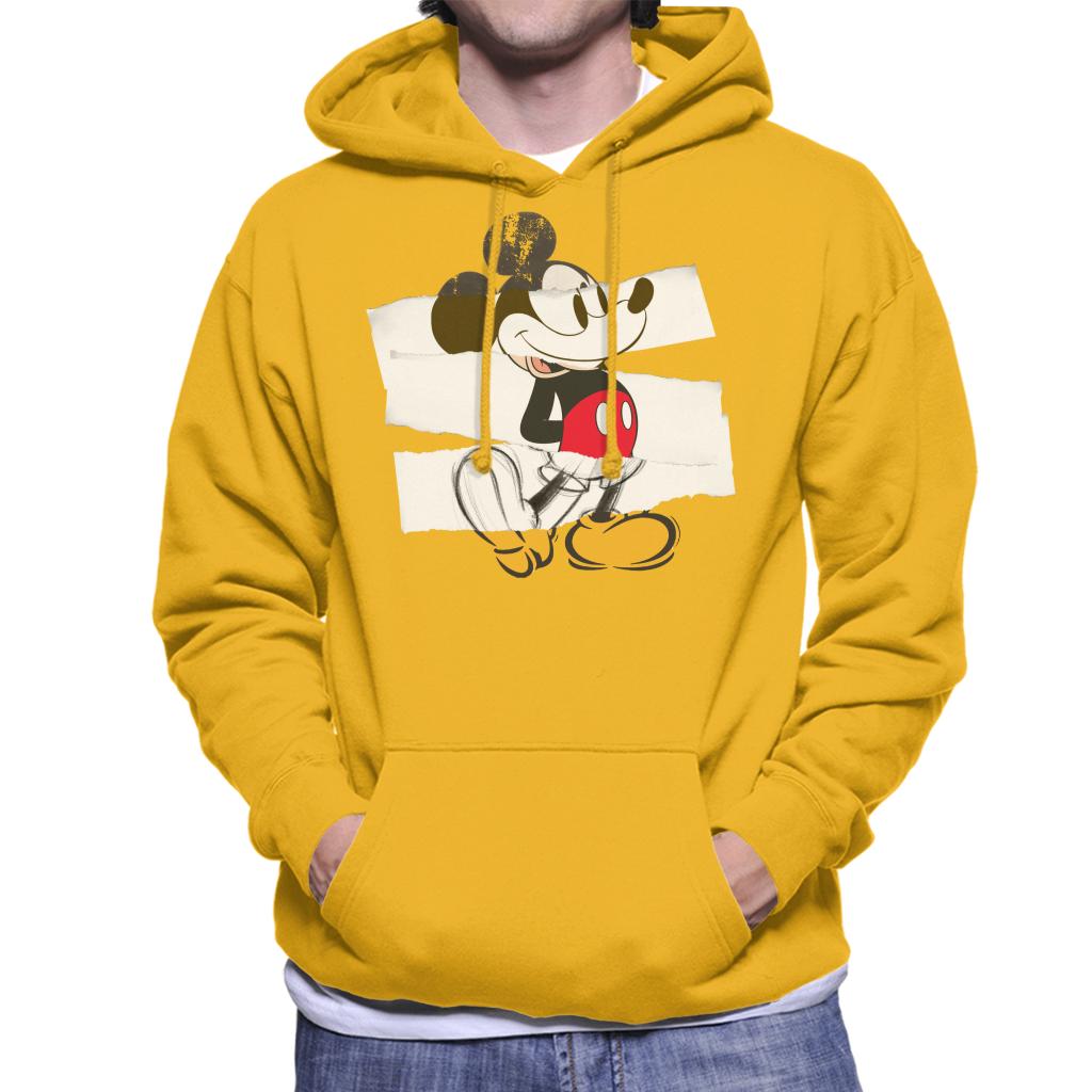 Disney Mickey Mouse Paper Rip Collage Art Men's Hooded product image 8