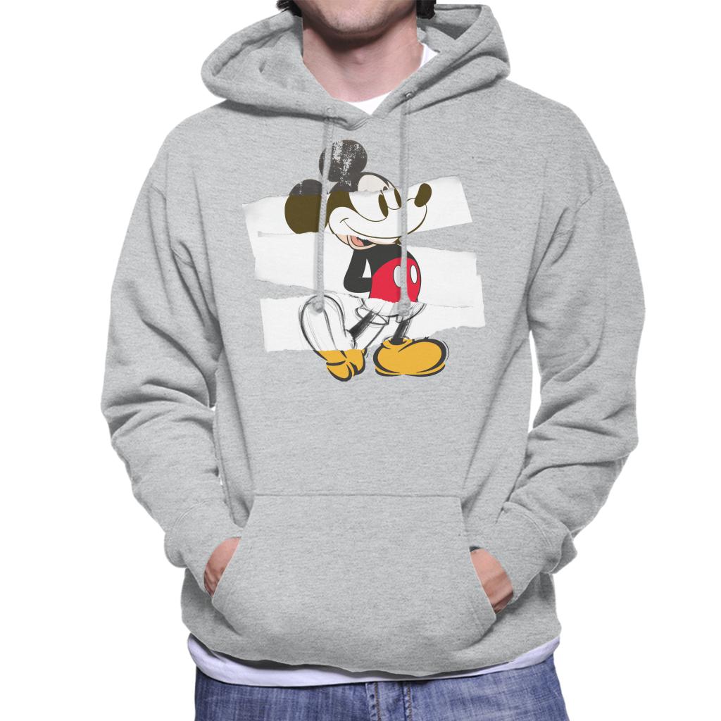 Disney Mickey Mouse Paper Rip Collage Art Men's Hooded product image 1