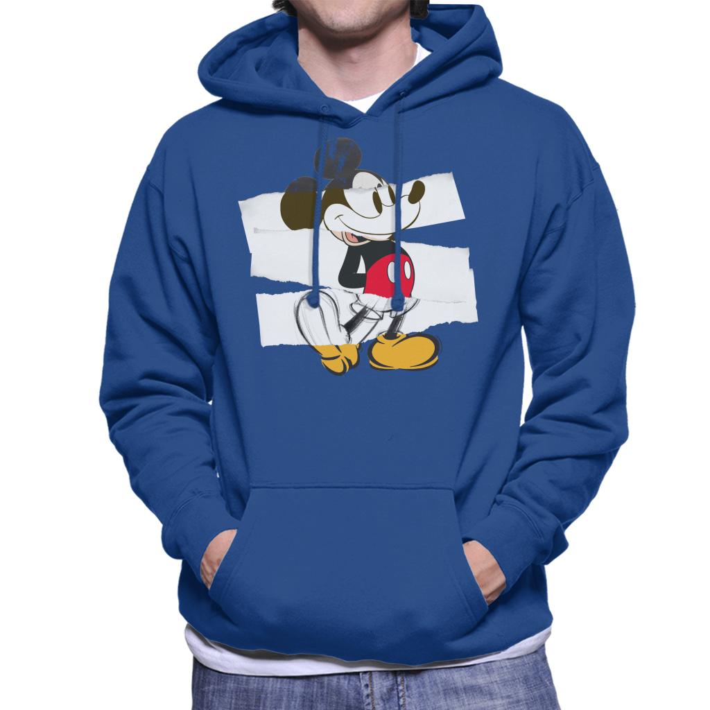 Disney Mickey Mouse Paper Rip Collage Art Men's Hooded product image 4