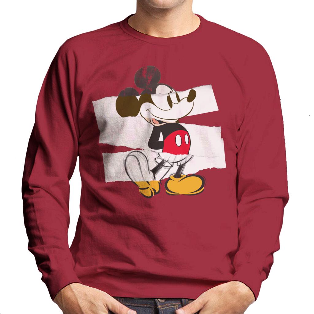 Disney Mickey Mouse Paper Rip Collage Art Men's Sweatshirt product image 6