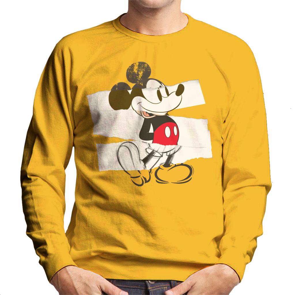 Disney Mickey Mouse Paper Rip Collage Art Men's Sweatshirt product image 8
