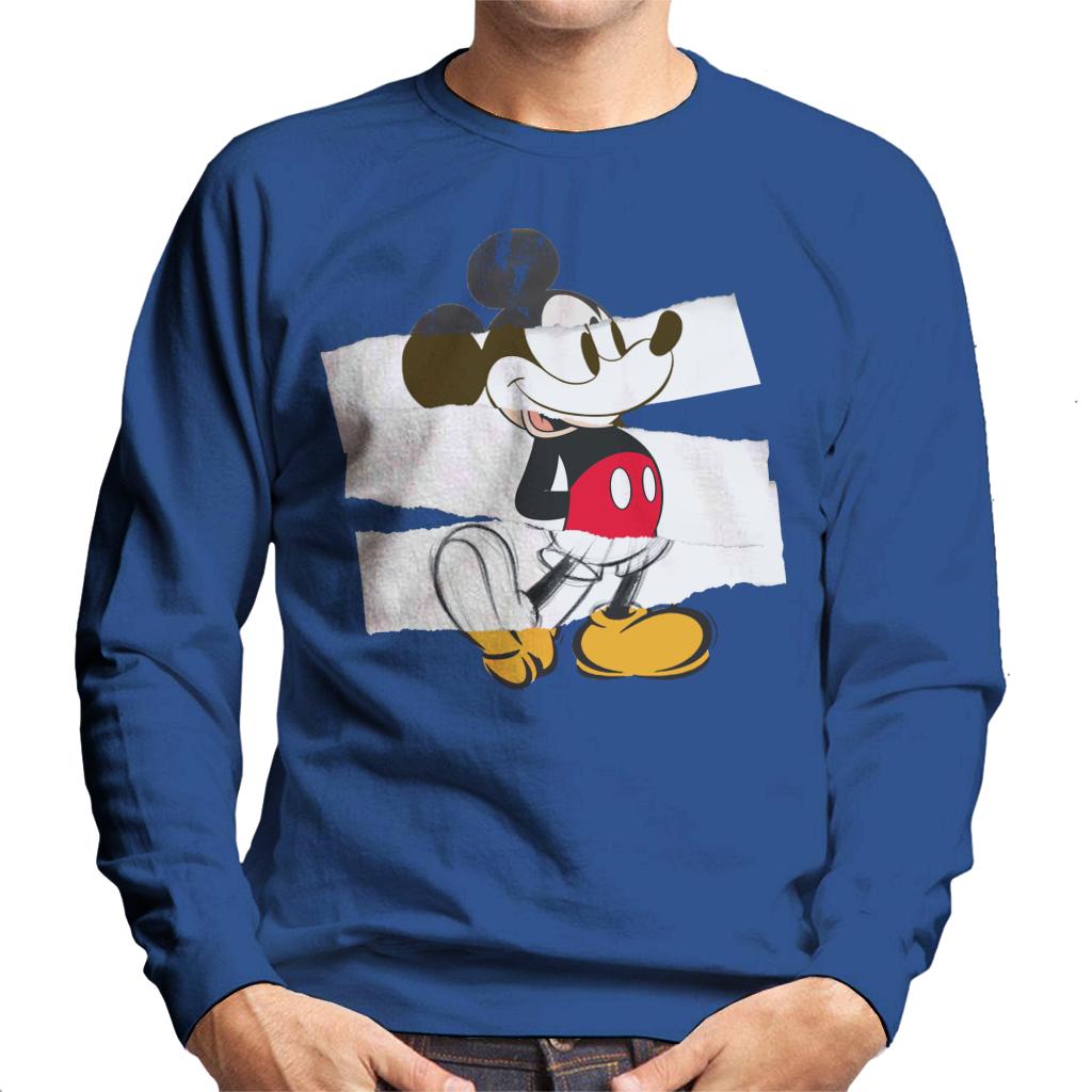 Disney Mickey Mouse Paper Rip Collage Art Men's Sweatshirt product image 4