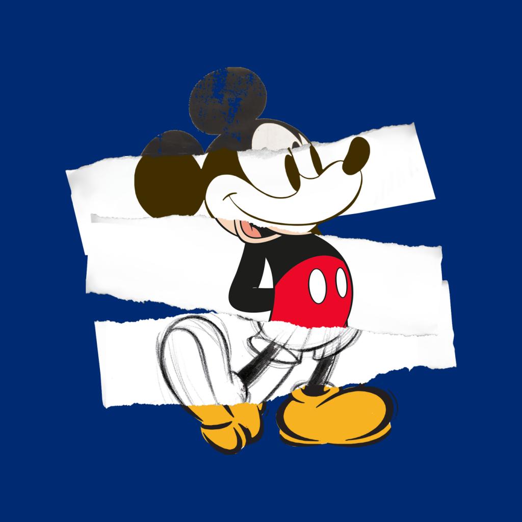 Disney Mickey Mouse Paper Rip Collage Art Men's Sweatshirt product image 5