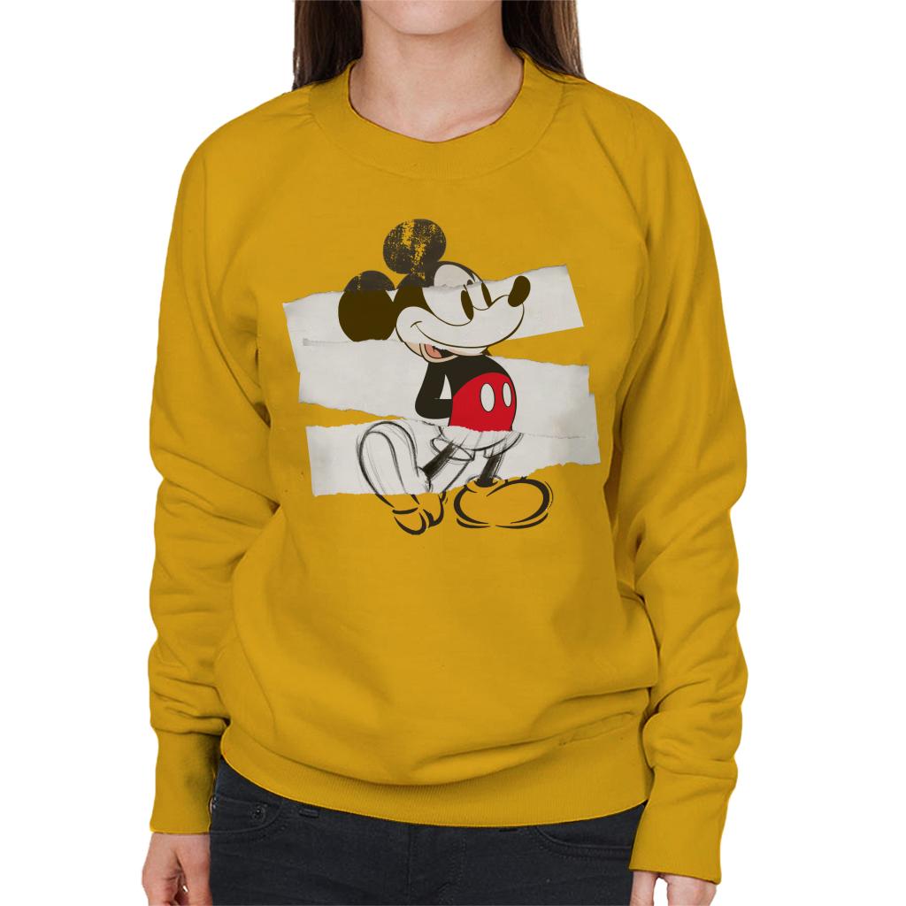 Disney Mickey Mouse Paper Rip Collage Art Women's Sweatshirt product image 8