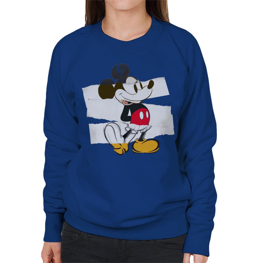 Disney Mickey Mouse Paper Rip Collage Art Women's Sweatshirt product image 4