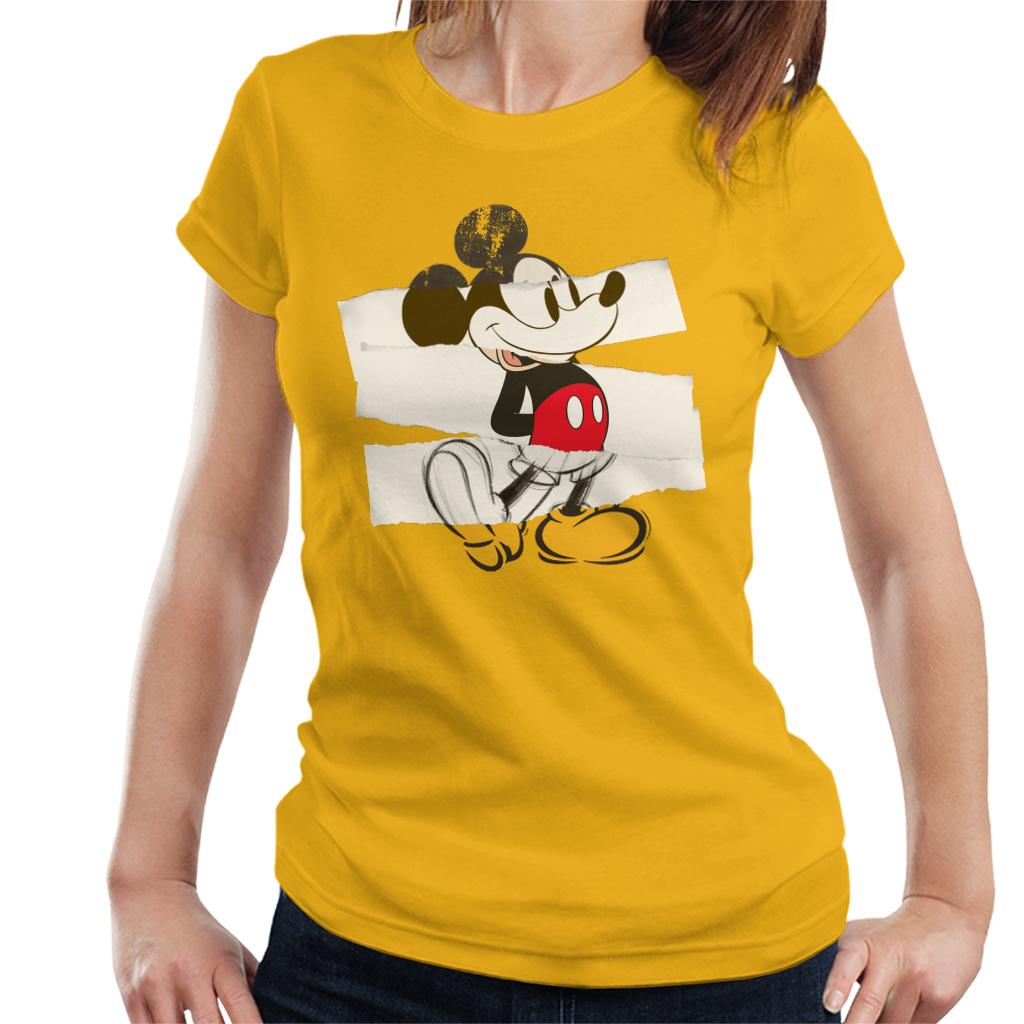 Disney Mickey Mouse Paper Rip Collage Art Women's T-Shirt product image 6