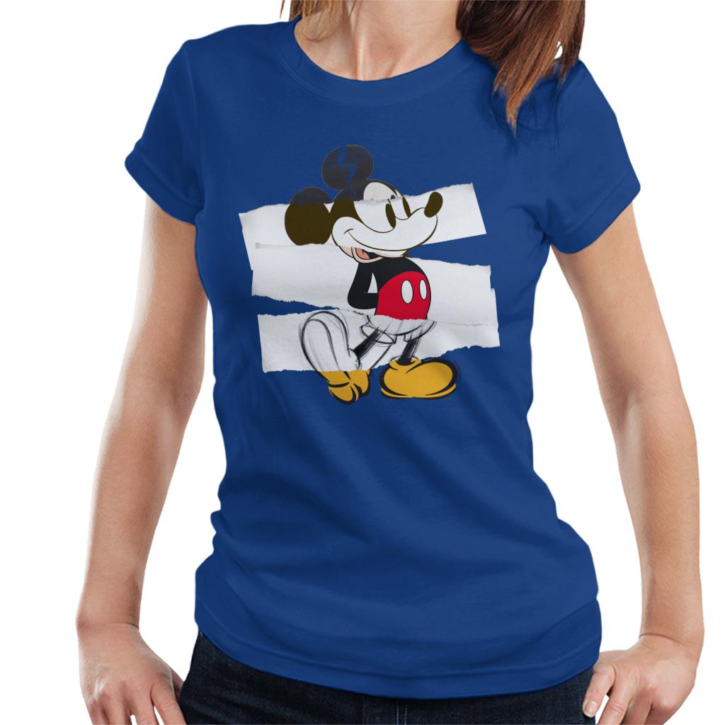 Disney Mickey Mouse Paper Rip Collage Art Women's T-Shirt product image 4