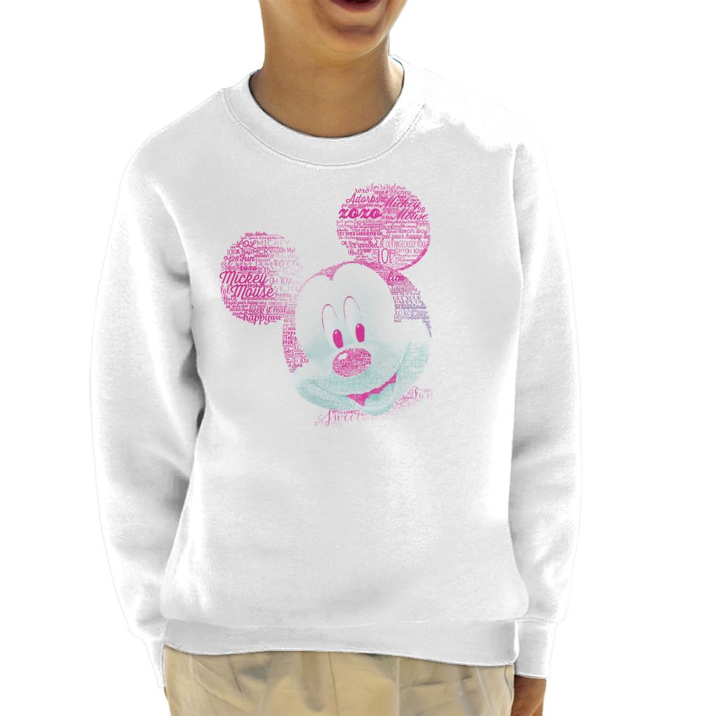 Disney Mickey Mouse Pink Text Head Kid's Sweatshirt product image 1