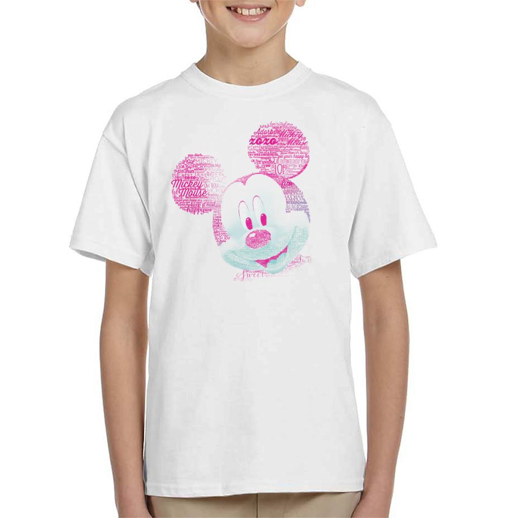 Disney Mickey Mouse Pink Text Head Kid's T-Shirt product image 1
