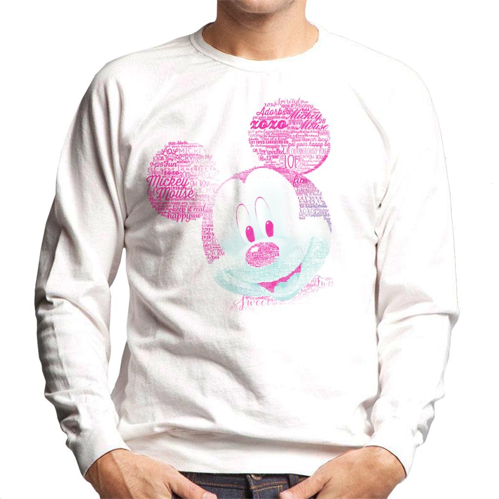 Disney Mickey Mouse Pink Text Head Men's Sweatshirt product image 1