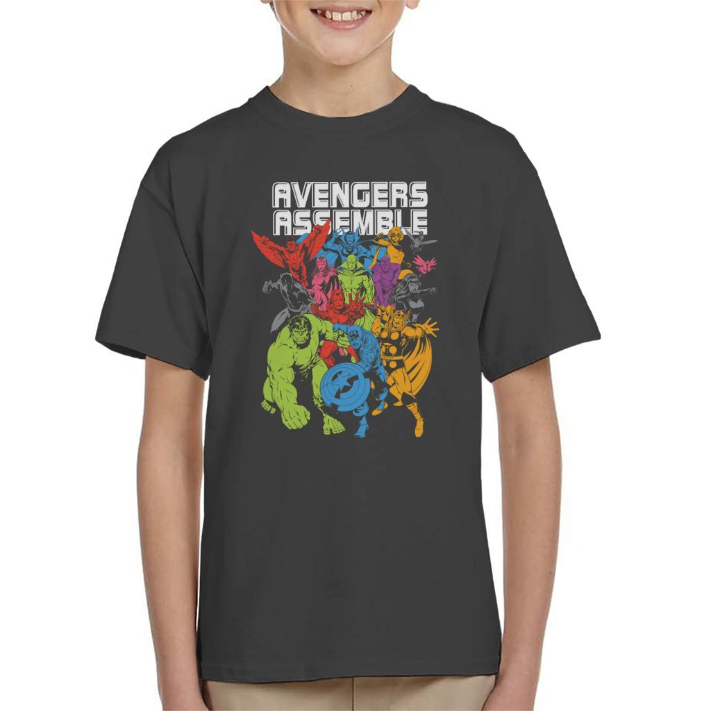 Marvel Avengers Assemble Comic Book Colour Art Kid's T-Shirt product image 4