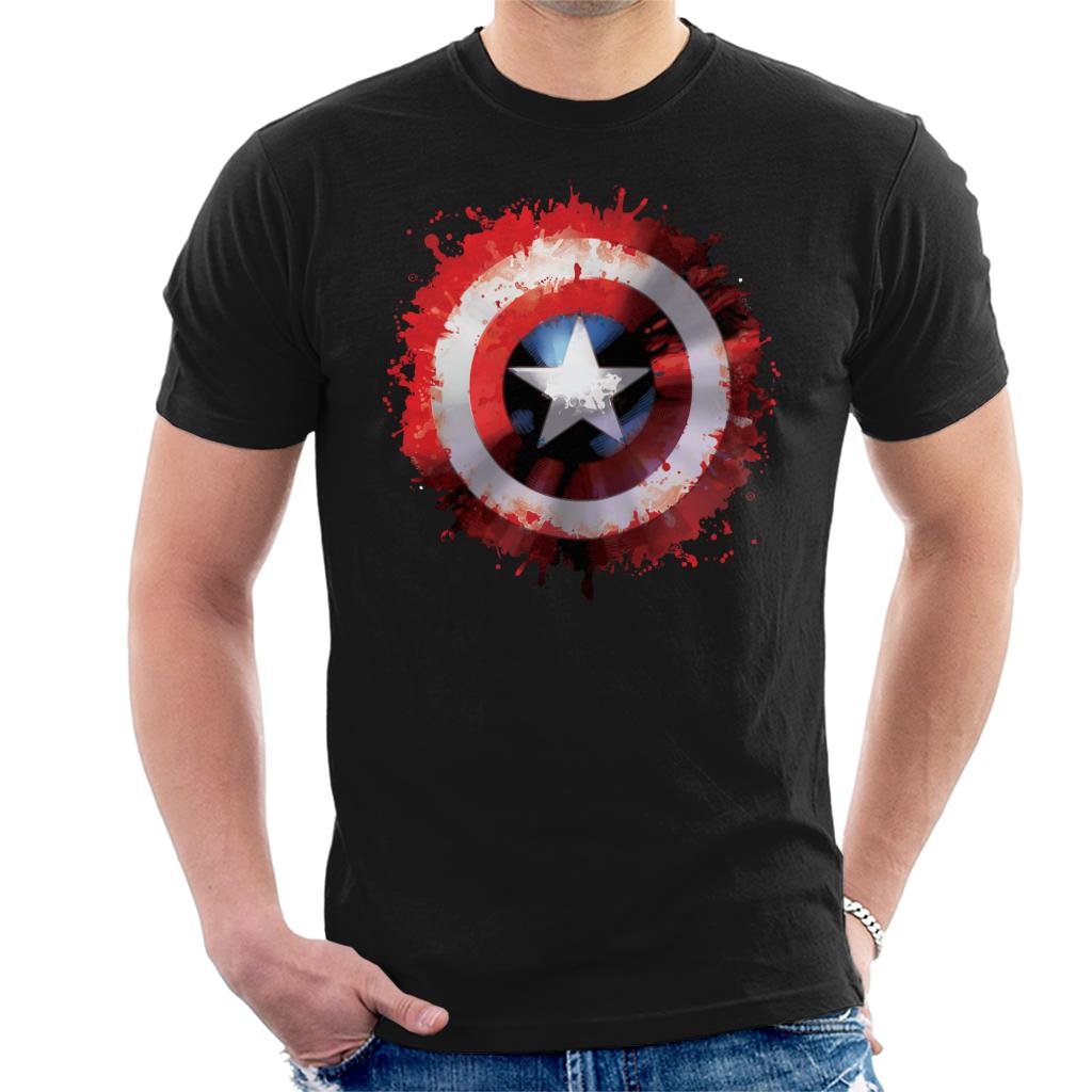 Marvel Captain America Shield Paint Splat Avengers Men's product image 1