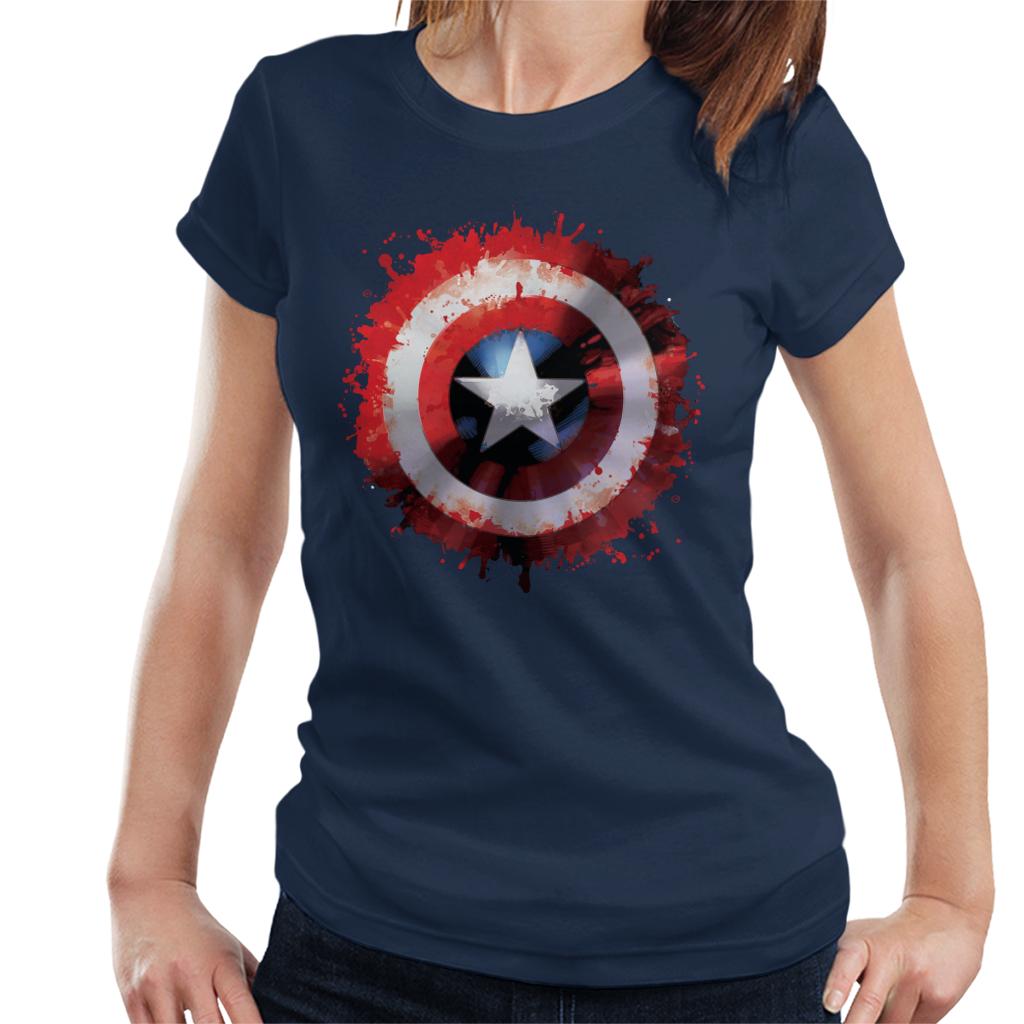 Marvel Captain America Shield Paint Splat Avengers Women's product image 8