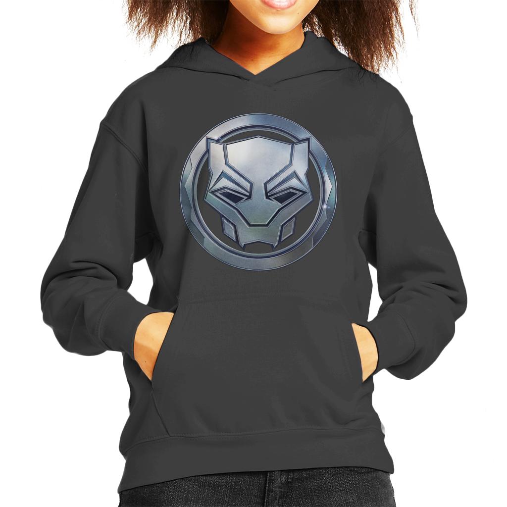Marvel Black Panther Steel Mask Logo Kid's Hooded Sweatshirt product image 4