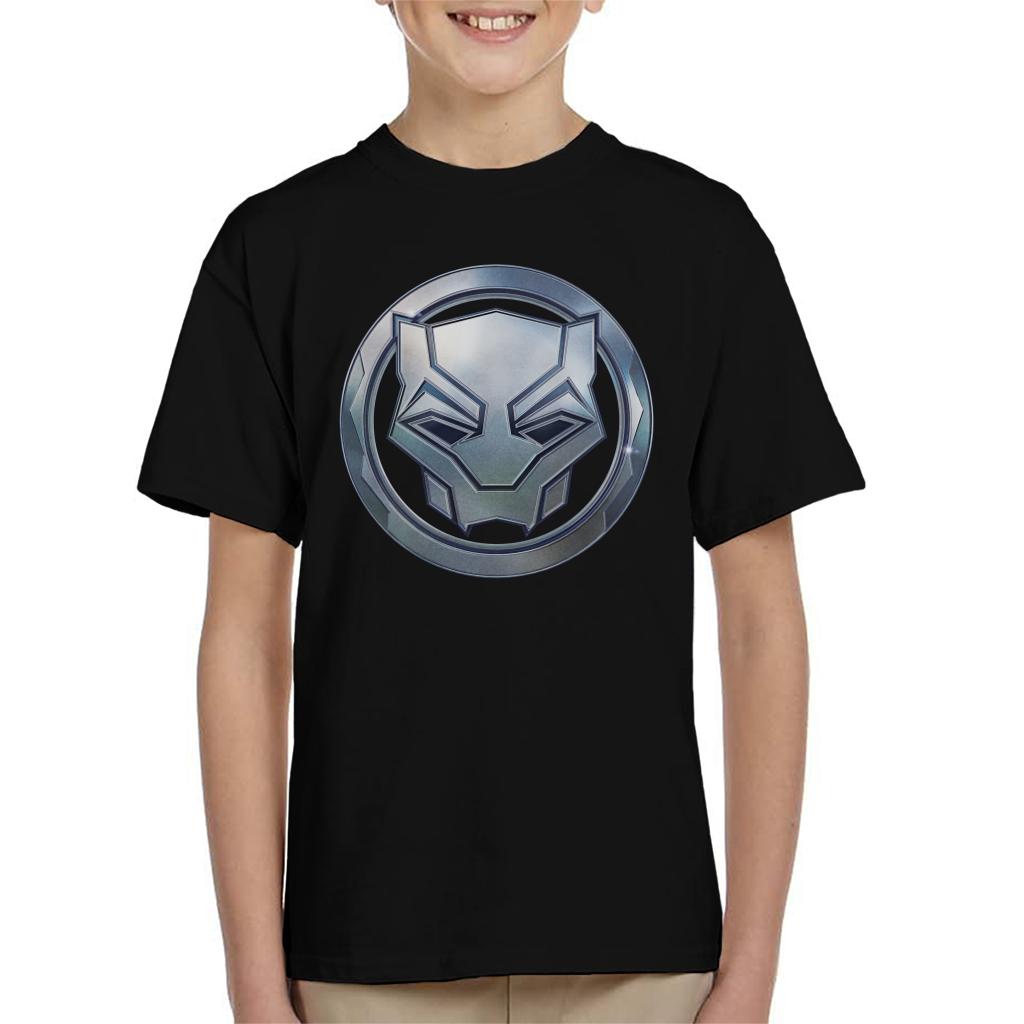 Marvel Black Panther Steel Mask Logo Kid's T-Shirt product image 1