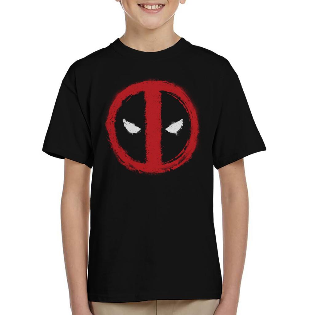 Marvel Deadpool Spray Paint Graffiti Logo Kid's T-Shirt product image 1