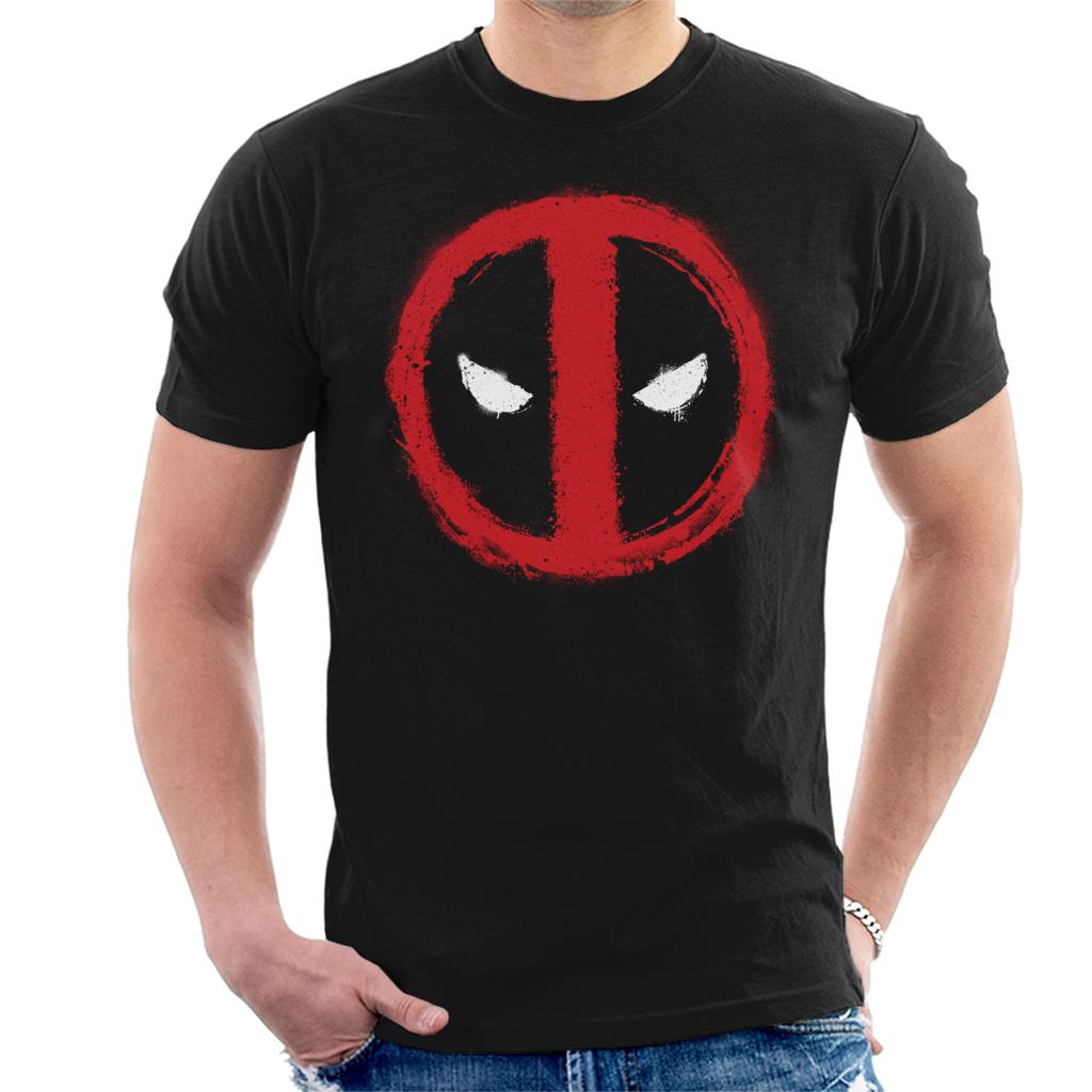 Marvel Deadpool Spray Paint Graffiti Logo Men's T-Shirt product image 1